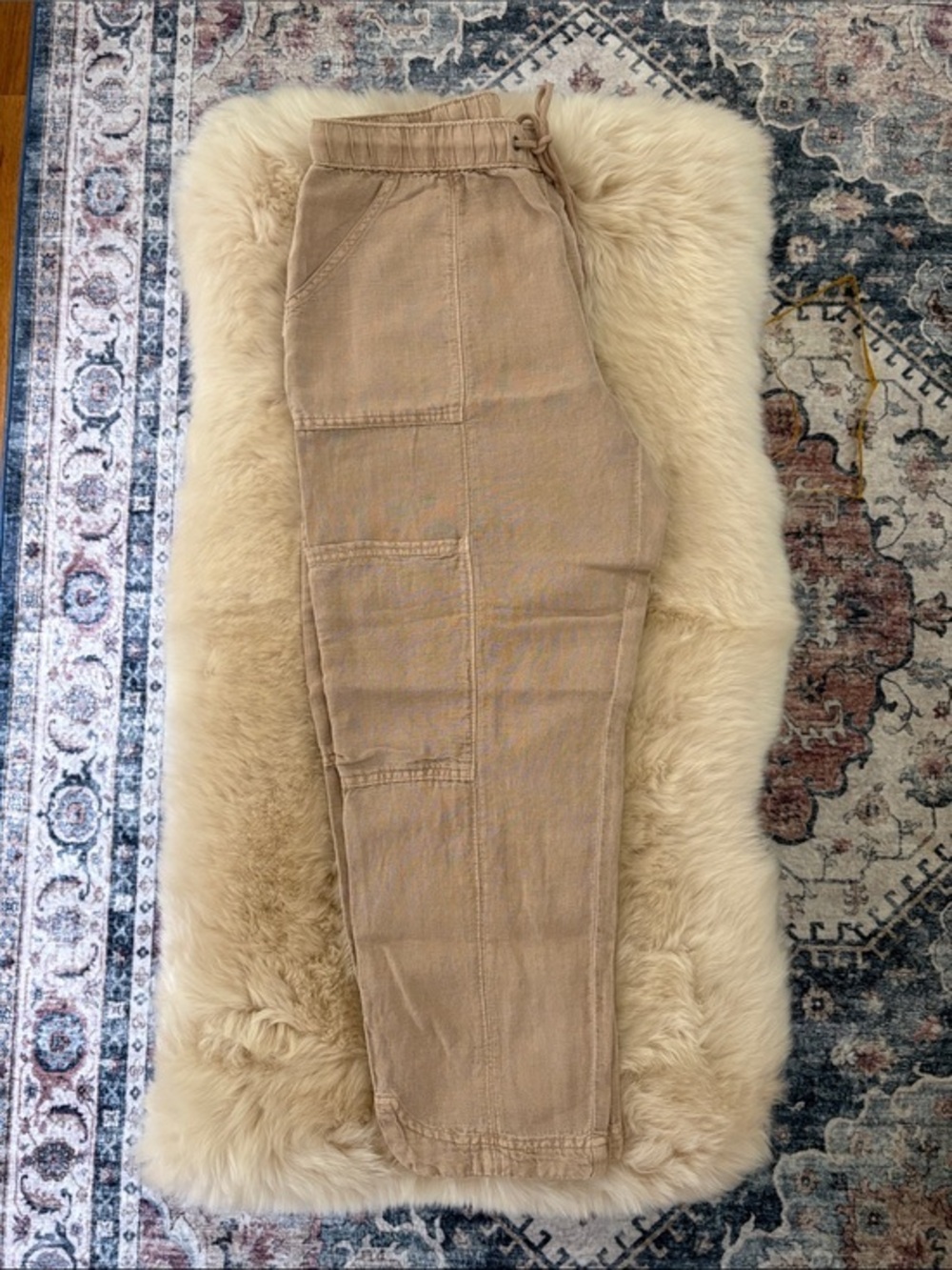C&C California Wide Leg Pants in Tan Size Large
